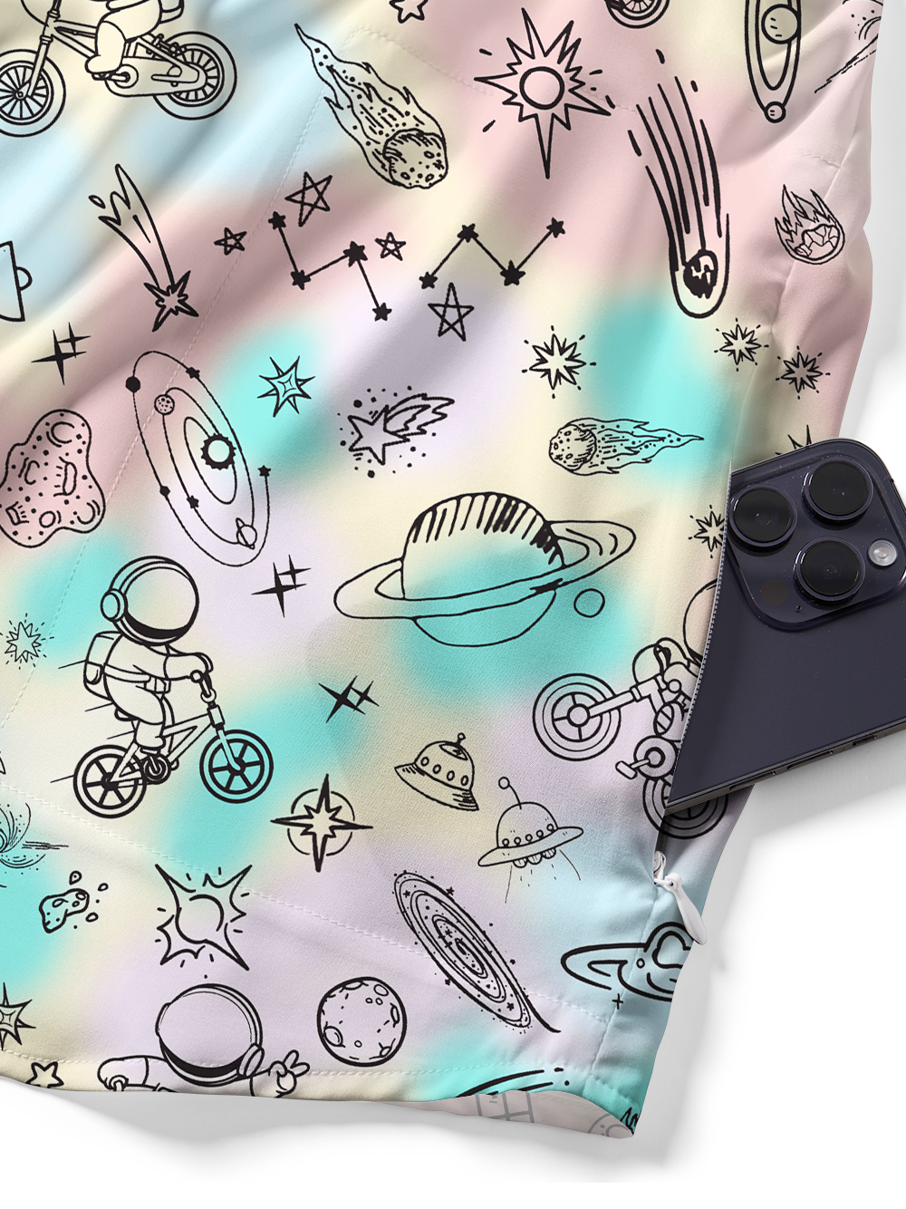 Orionride Space Exploration Zipper Pockets Ultra Lightweight Short Sleeves Gravel Shirt