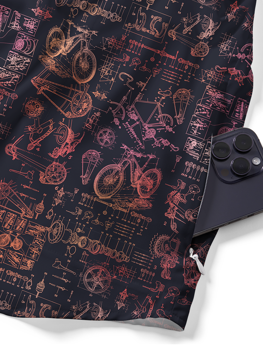 Orionride Deconstructing Bicycles Zipper Pockets Ultra Lightweight Short Sleeves Gravel Shirt