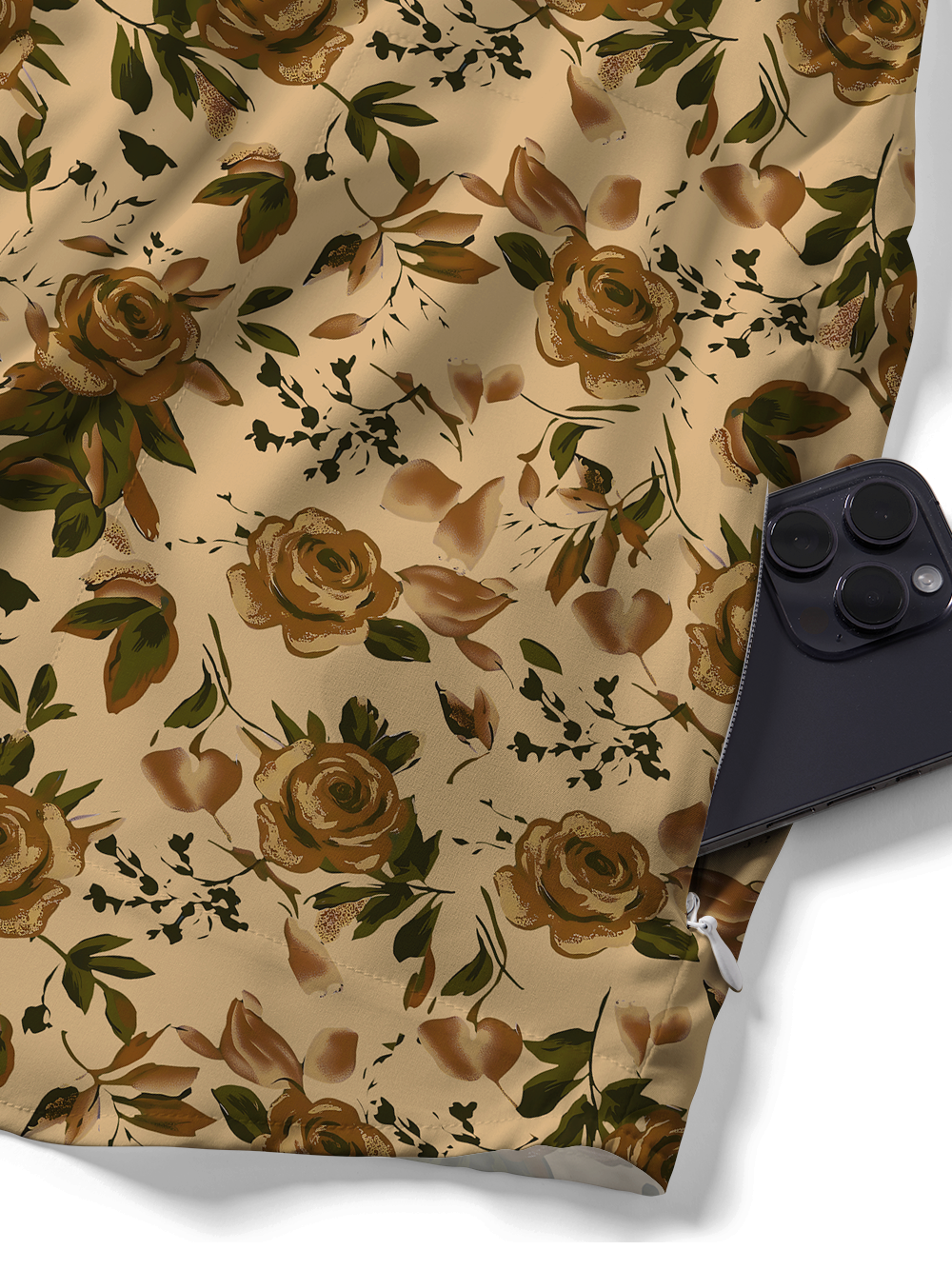 Orionride Midnight Roses Zipper Pockets Ultra Lightweight Short Sleeves Gravel Shirt