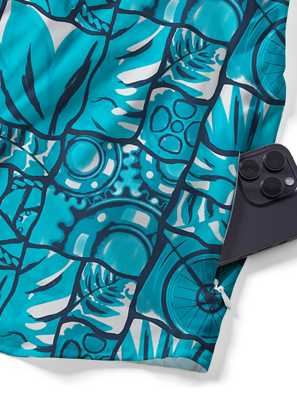 Orionride Ferns And Wheels Zipper Pockets Ultra Lightweight Short Sleeves Gravel Shirt