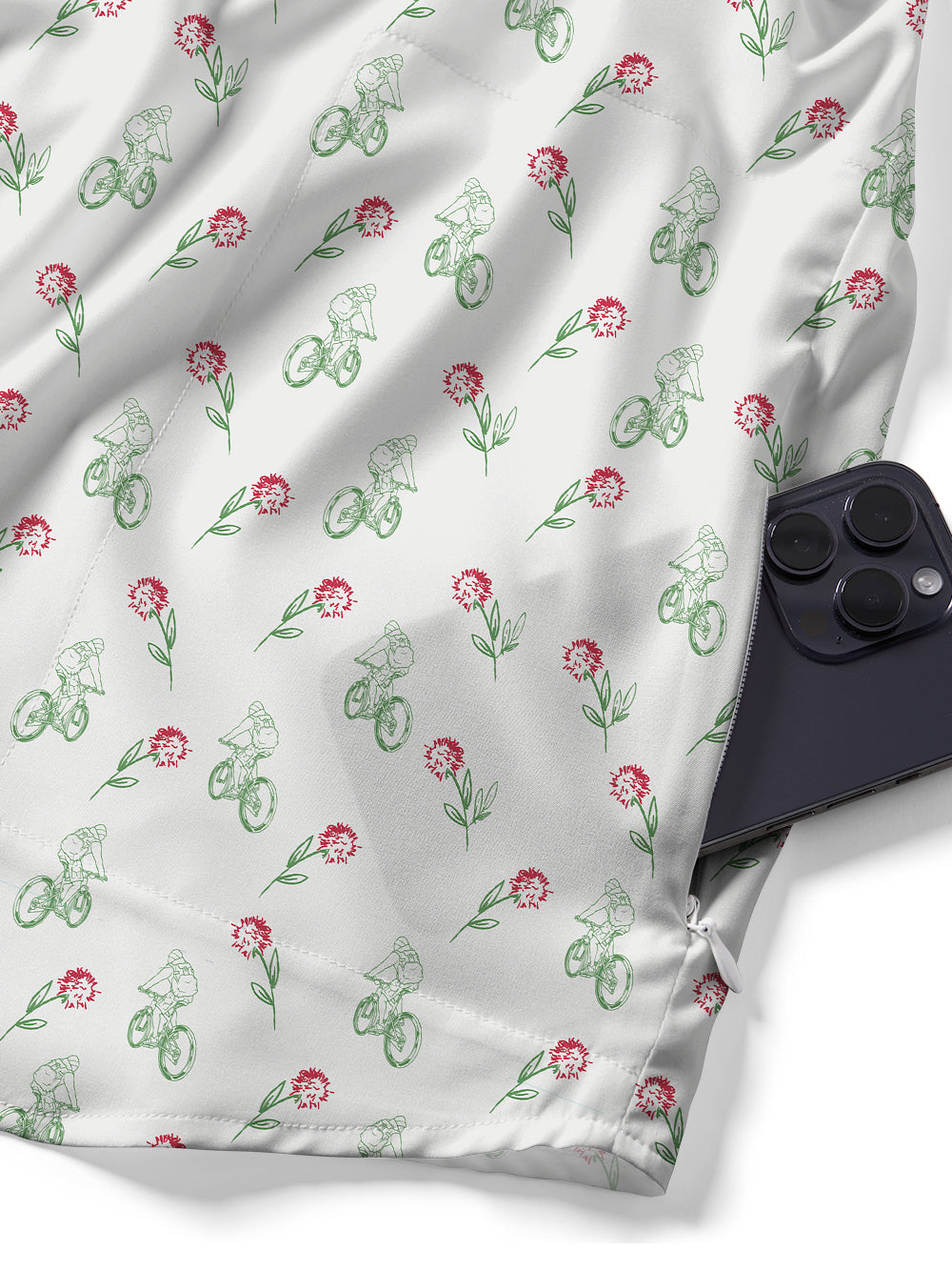 Orionride Clusters Of Flowers Zipper Pockets Ultra Lightweight Short Sleeves Gravel Shirt