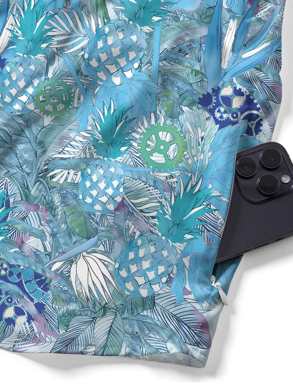 Orionride Tropical Pineapple Zipper Pockets Ultra Lightweight Short Sleeves Gravel Shirt