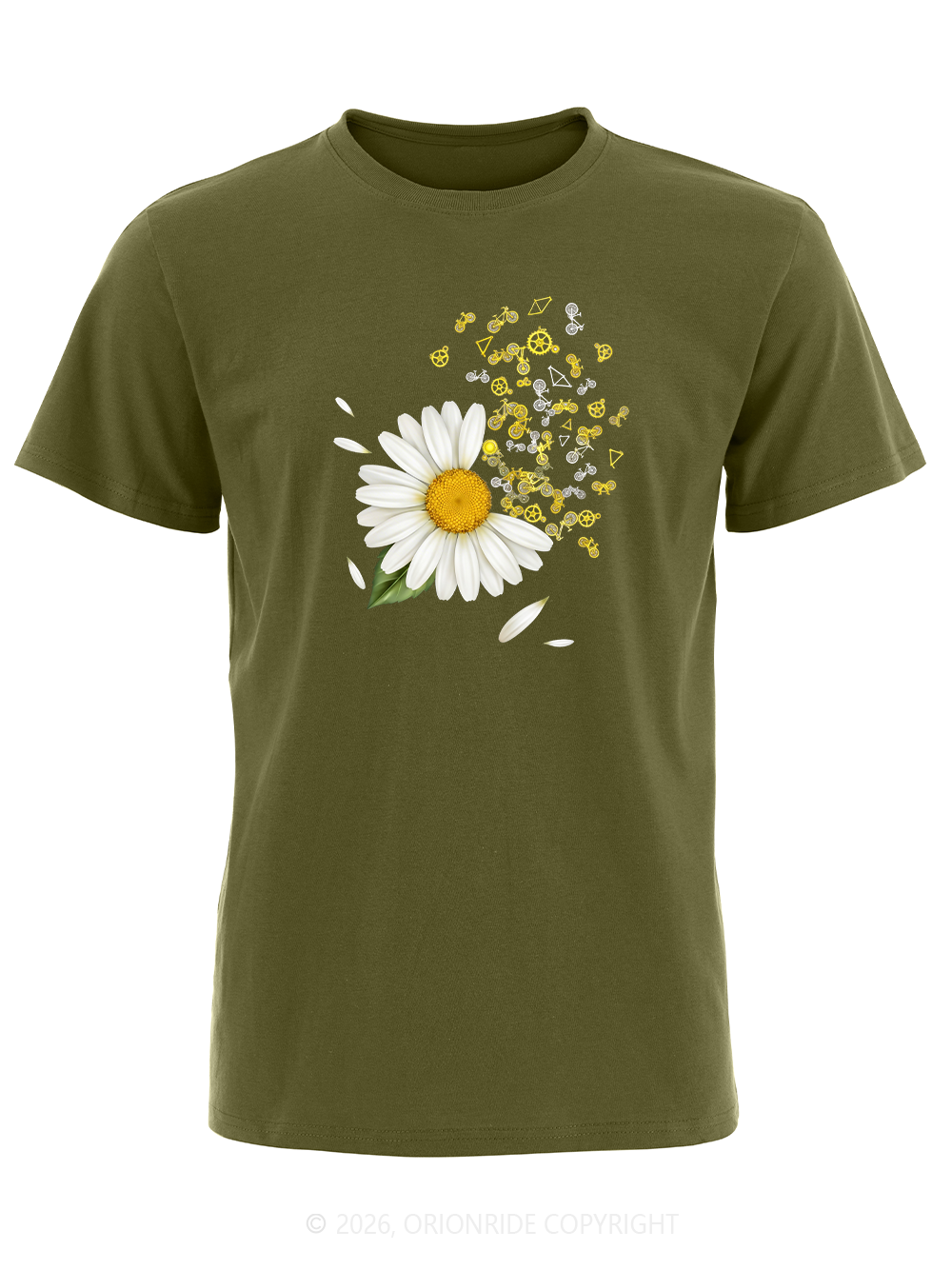 Orionride Daisies Scattered Short Sleeves Bike T-Shirt