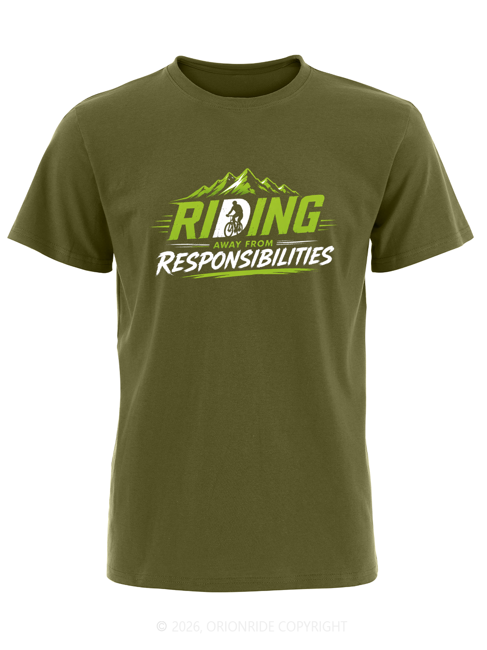 Orionride Green Mountain Outline Short Sleeves Bike T-Shirt