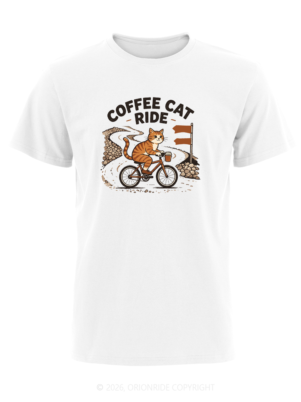 Orionride Cat Coffee Ride Short Sleeves Bike T-Shirt