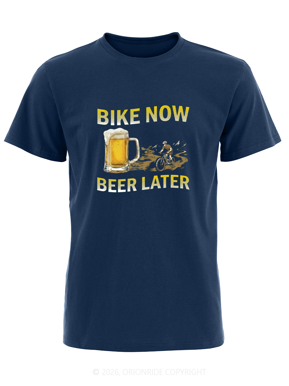 Orionride Bike Now Beer Later Short Sleeves Bike T-Shirt