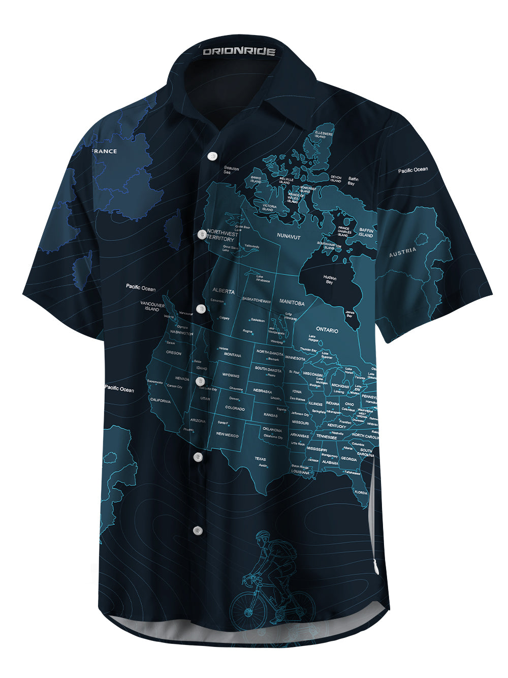 Orionride Travel Around The World Zipper Pockets Ultra Lightweight Short Sleeves Gravel Shirt