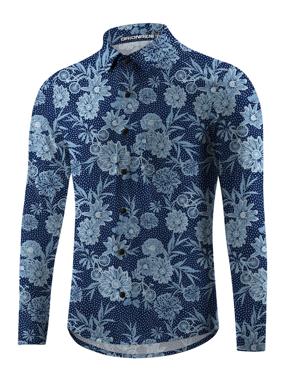 Orionride Flower Room Men's Stretchy Breathable Long Sleeve Gravel Shirt