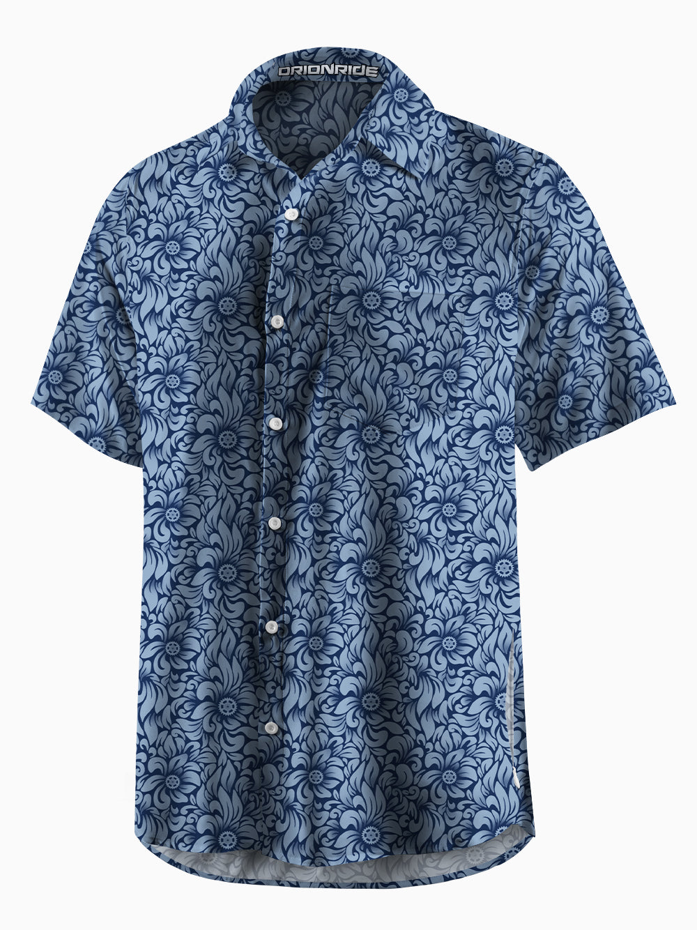 Orionride Swaying Flowers Zipper Pockets Ultra Lightweight Short Sleeves Gravel Shirt