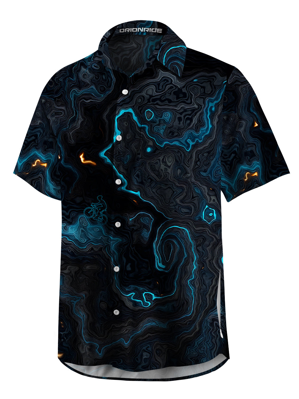 Orionride Luminous Terrain Map Zipper Pockets Ultra Lightweight Short Sleeves Gravel Shirt
