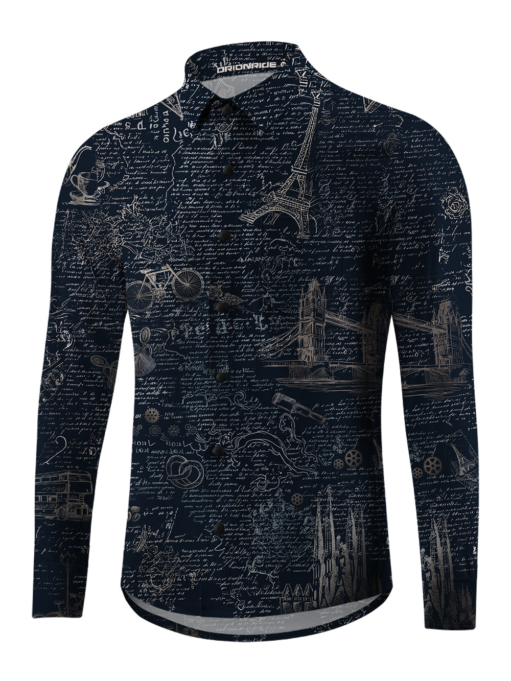 Orionride Paris News Men's Stretchy Breathable Long Sleeve Gravel Shirt