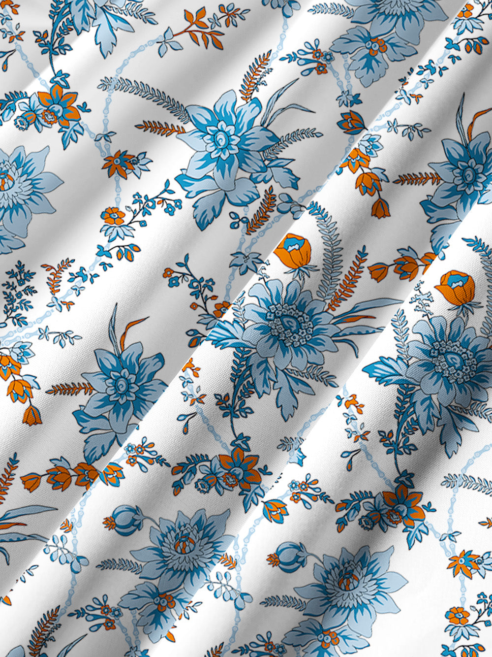 Orionride Blue Chain Flower Ultra Lightweight Short Sleeves Hawaiian shirt