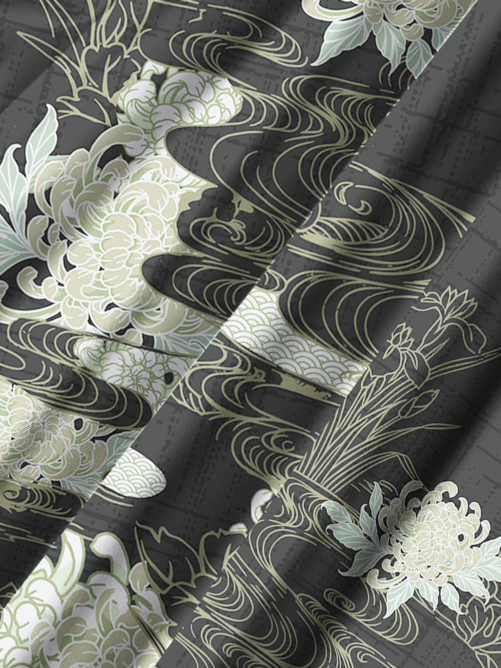 Orionride Golden Chrysanthemum Zipper Pockets Ultra Lightweight Short Sleeves Gravel Shirt