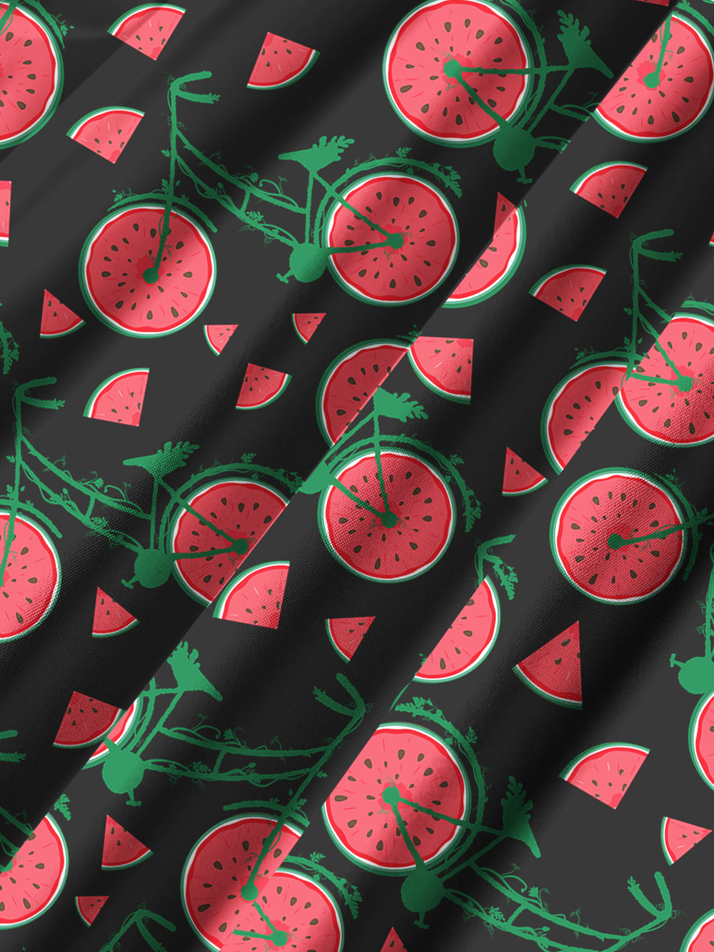 Orionride Watermelon Wheels Zipper Pockets Ultra Lightweight Short Sleeves Gravel Shirt