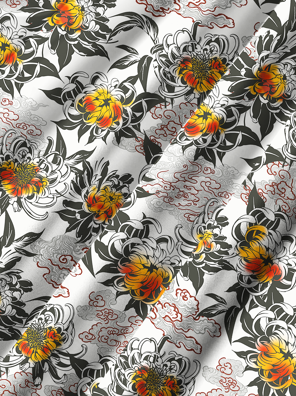 Orionride Chrysanthemums In Full Bloom Zipper Pockets Ultra Lightweight Short Sleeves Gravel Shirt