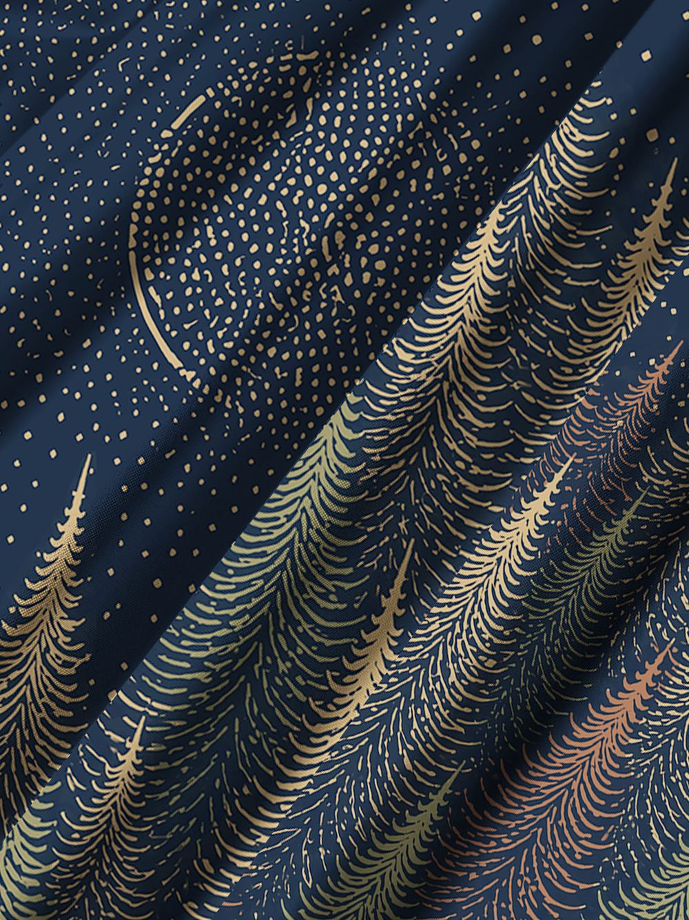 Orionride Gold Night Forest Zipper Pockets Ultra Lightweight Short Sleeves Gravel Shirt