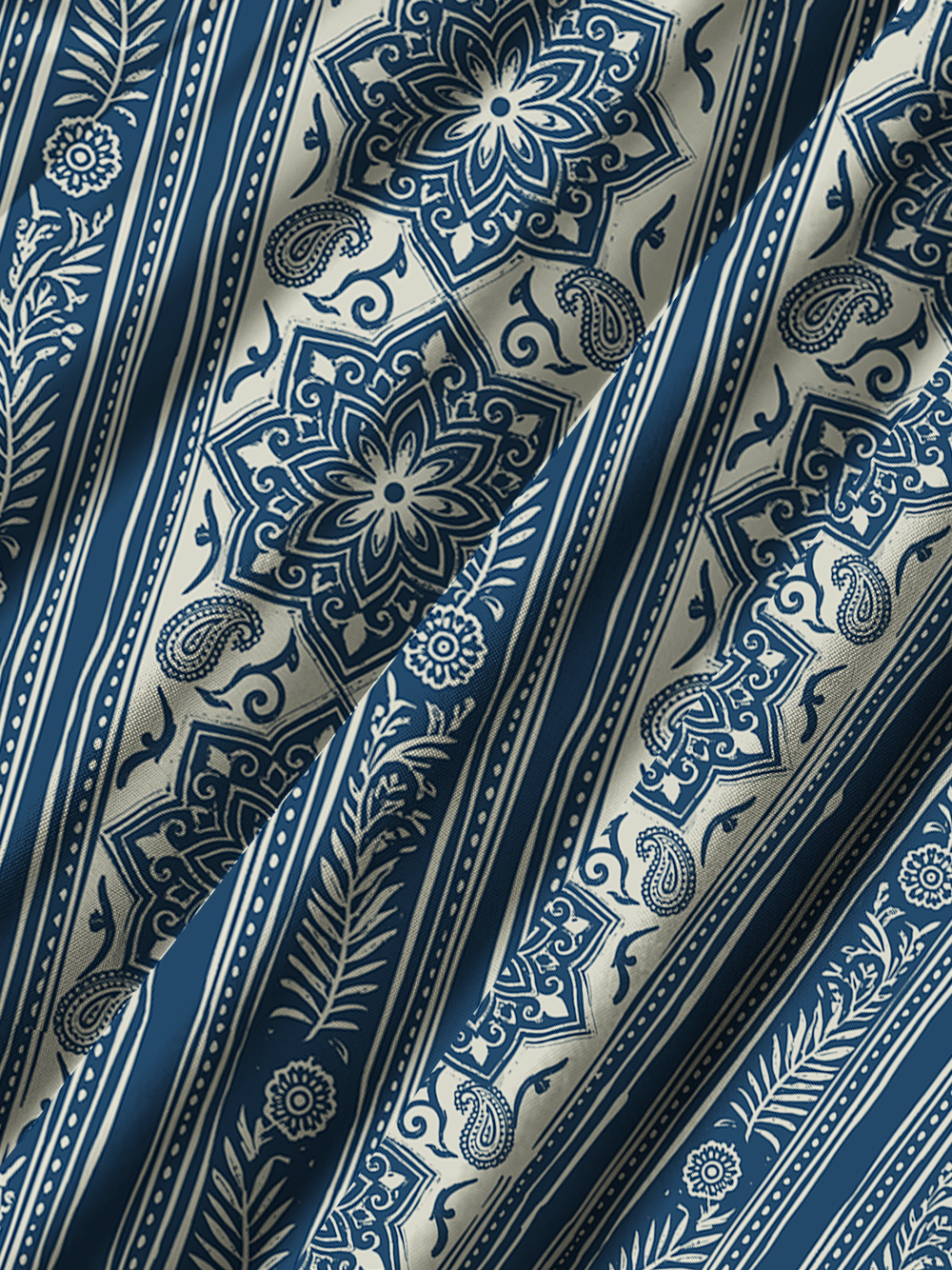 Orionride Indigo Pattern Zipper Pockets Ultra Lightweight Short Sleeves Gravel Shirt