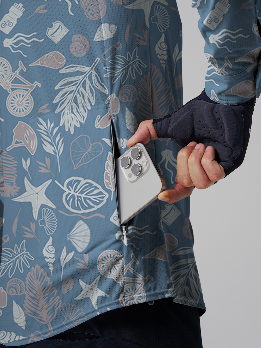 Orionride Underwater World Men's Stretchy Breathable Long Sleeve Gravel Shirt