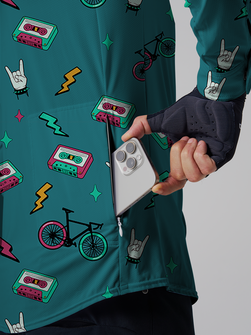 Orionride Vintage Music Men's Stretchy Breathable Long Sleeve Gravel Shirt