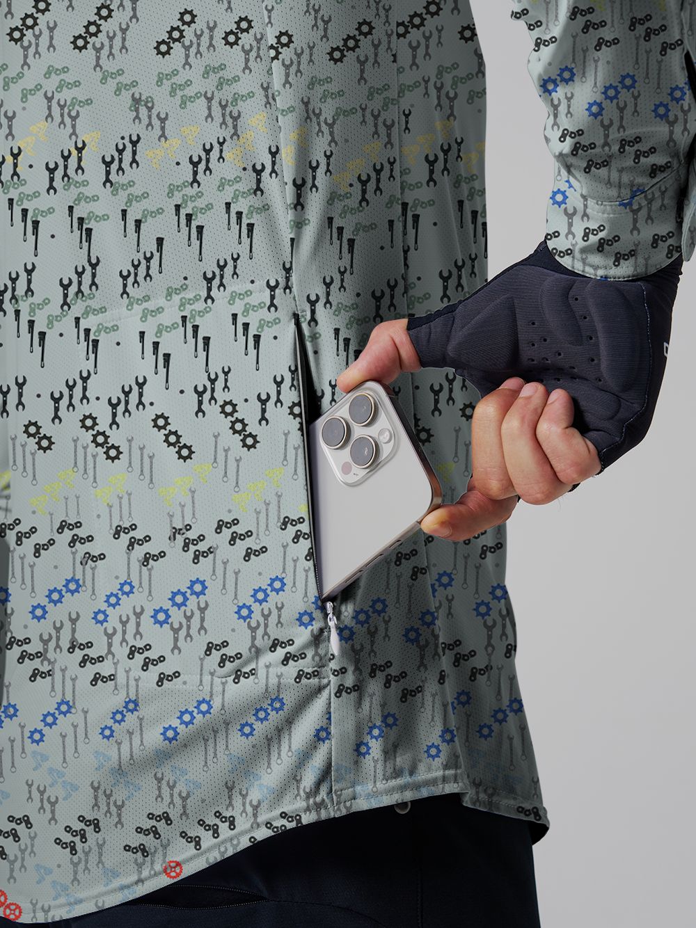 Orionride Neat Parts Men's Stretchy Breathable Long Sleeve Gravel Shirt