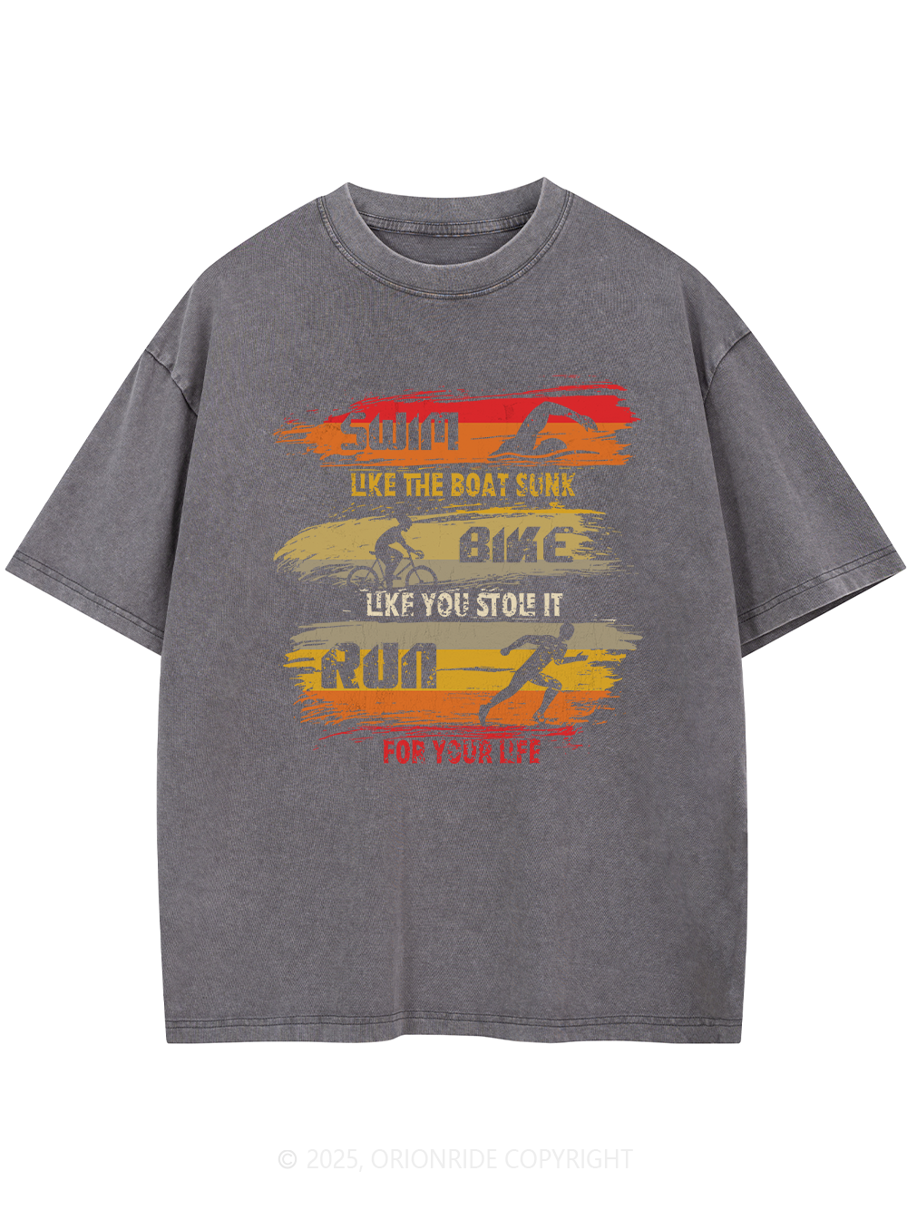 Orionride Triathlon Short Sleeves Bike Washed T-Shirt