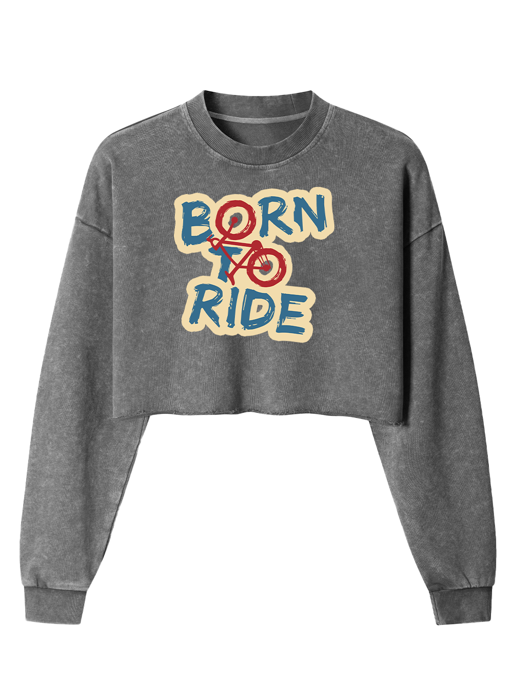 Orionride Funny Slogan Women's Washed Crop Sweatshirt