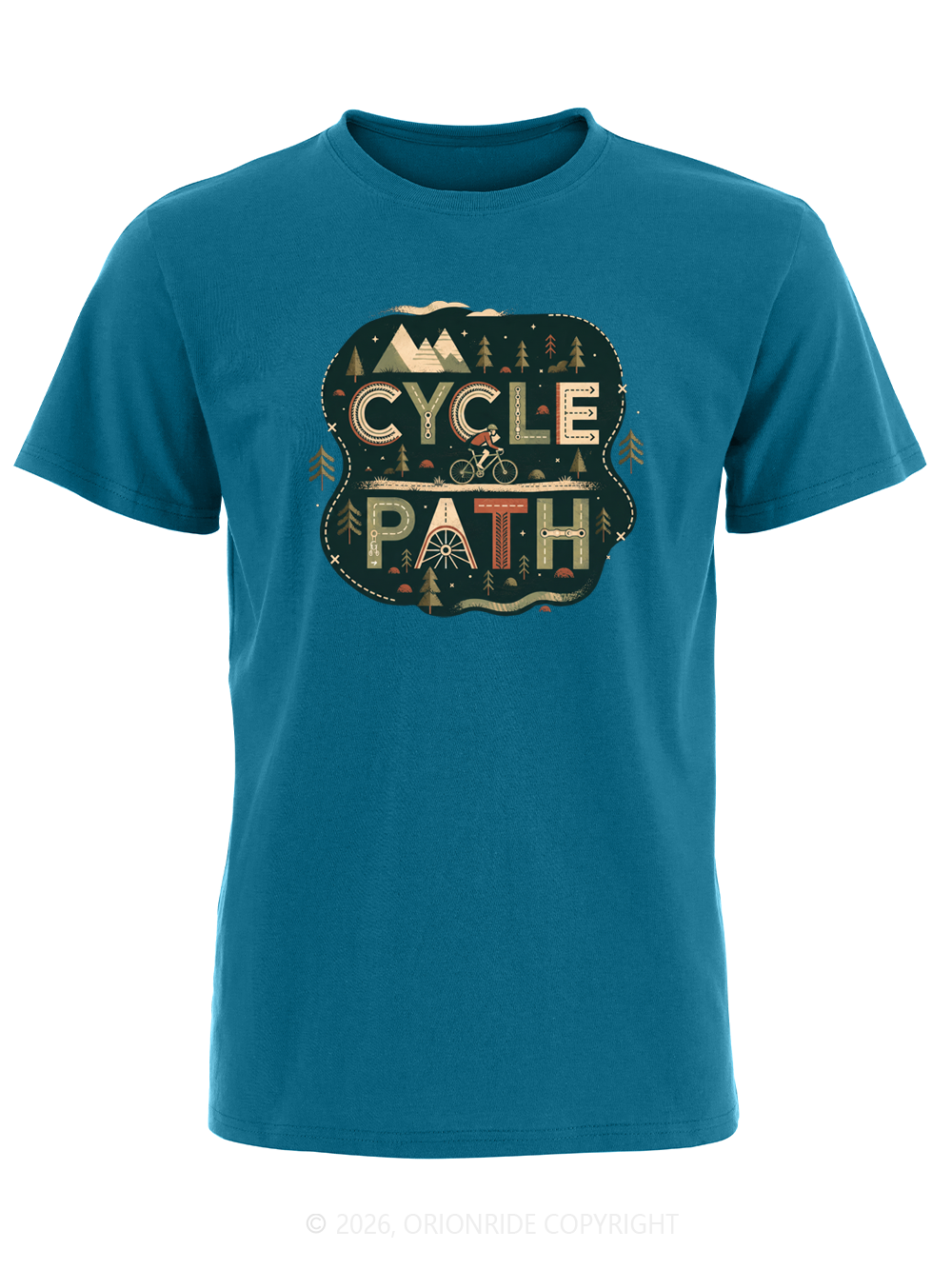 Orionride Word Cycle Path Short Sleeves Bike T-Shirt