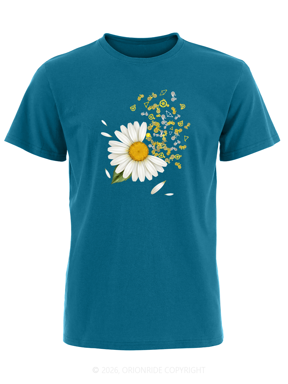 Orionride Daisies Scattered Short Sleeves Bike T-Shirt