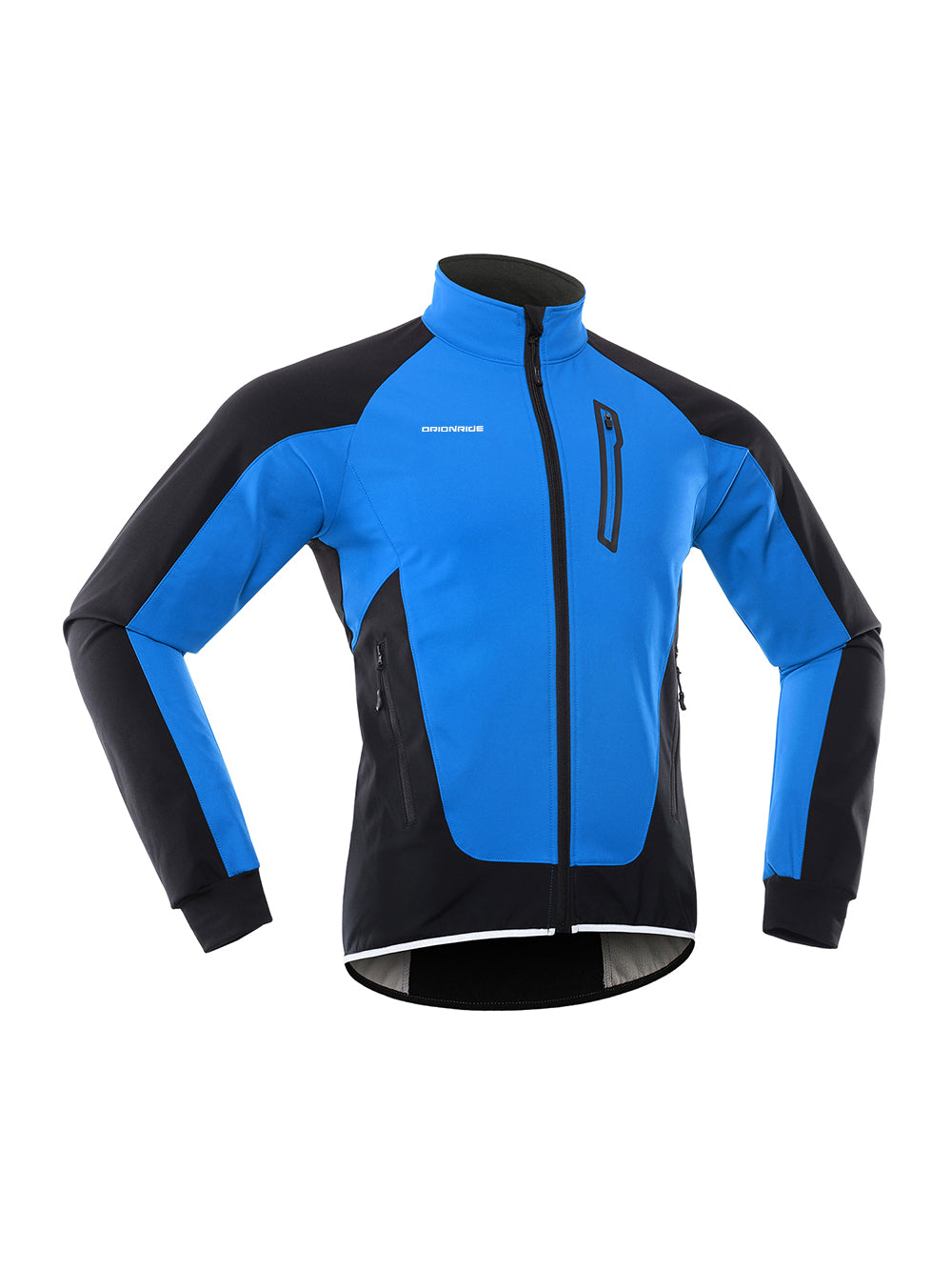 Orionride Cycling Stand Collar Warm Fleece Soft Shell Jacket Blue