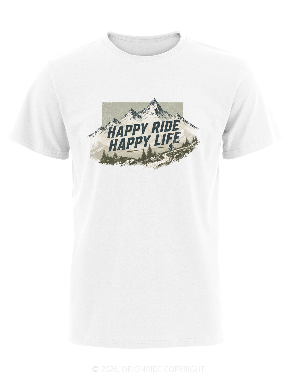 Orionride Snow Ride Words Short Sleeves Bike T-Shirt