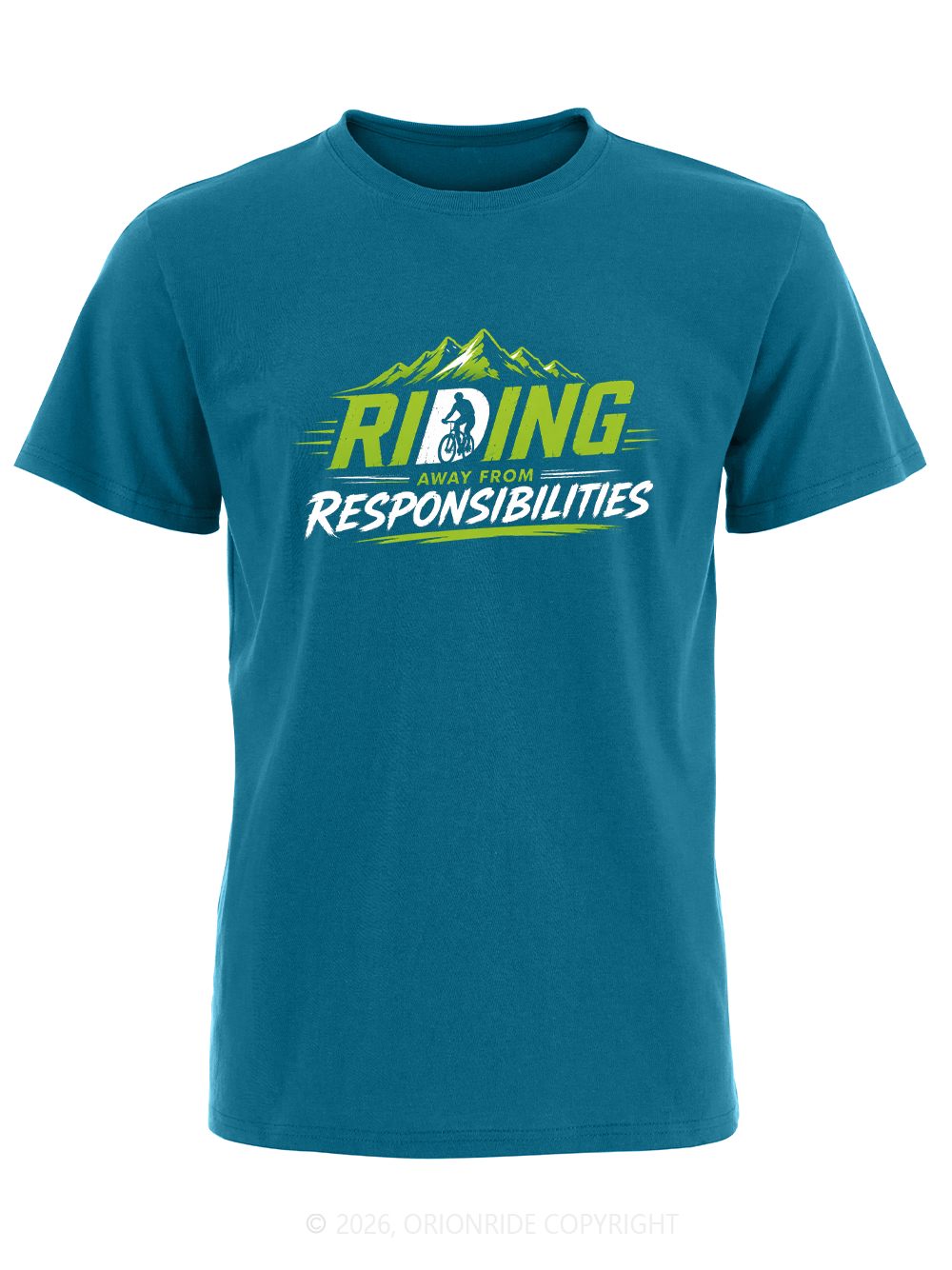 Orionride Green Mountain Outline Short Sleeves Bike T-Shirt