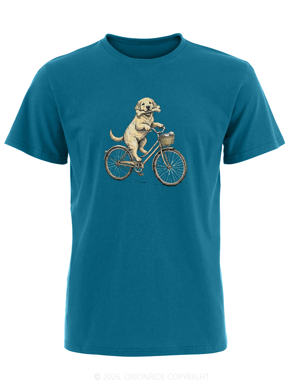 Orionride Puppy Riding A Bike Short Sleeves Bike T-Shirt