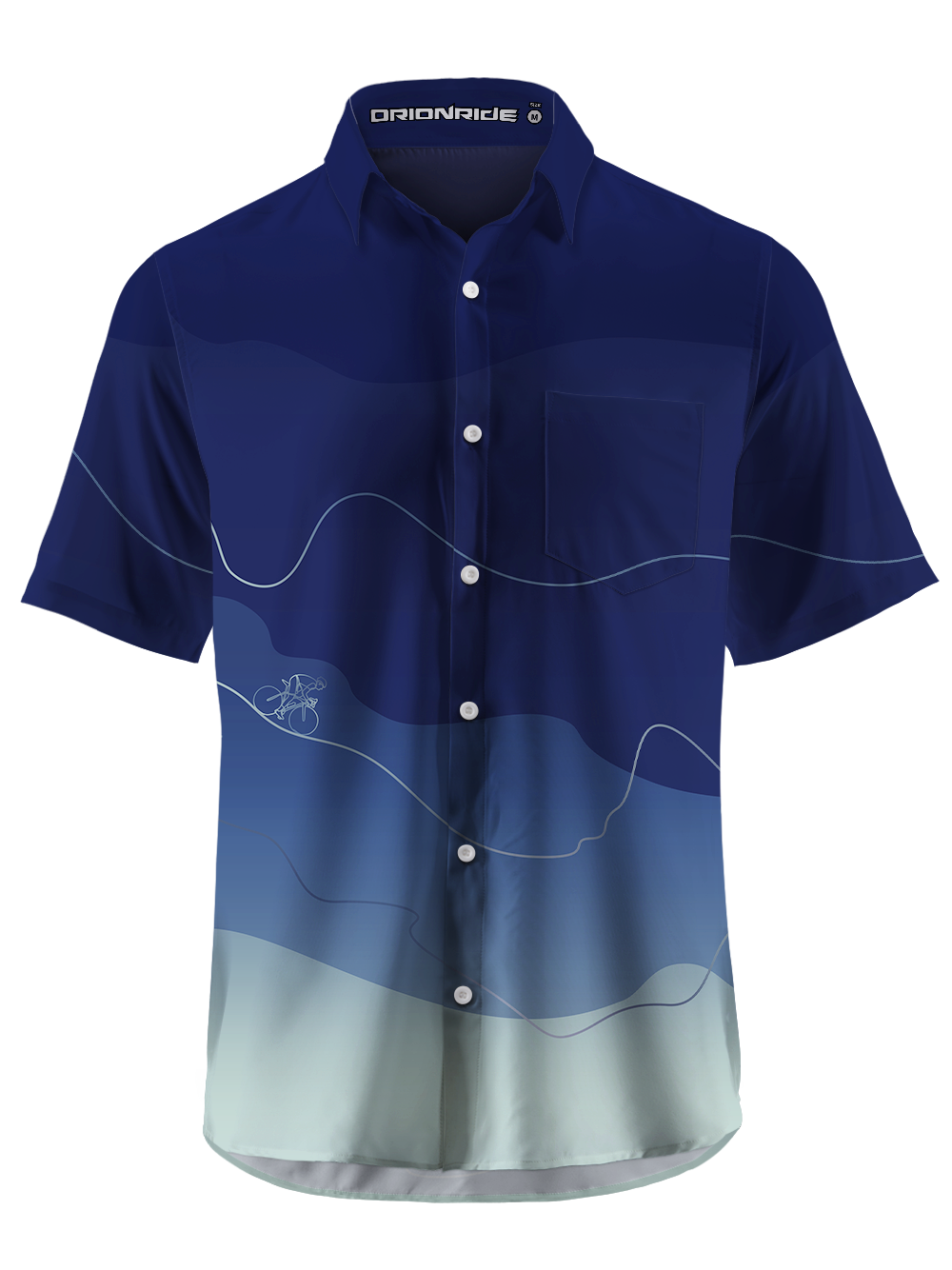 Orionride Gradient Contour Zipper Pockets Ultra Lightweight Short Sleeves Gravel Shirt