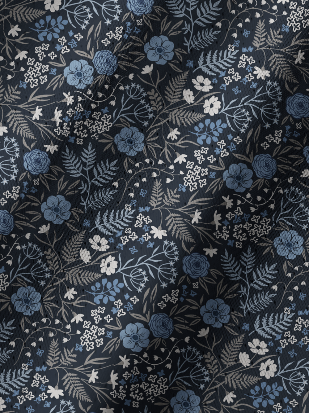 Orionride Midnight Florals Men's Stretchy Breathable Long Sleeve Gravel Shirt