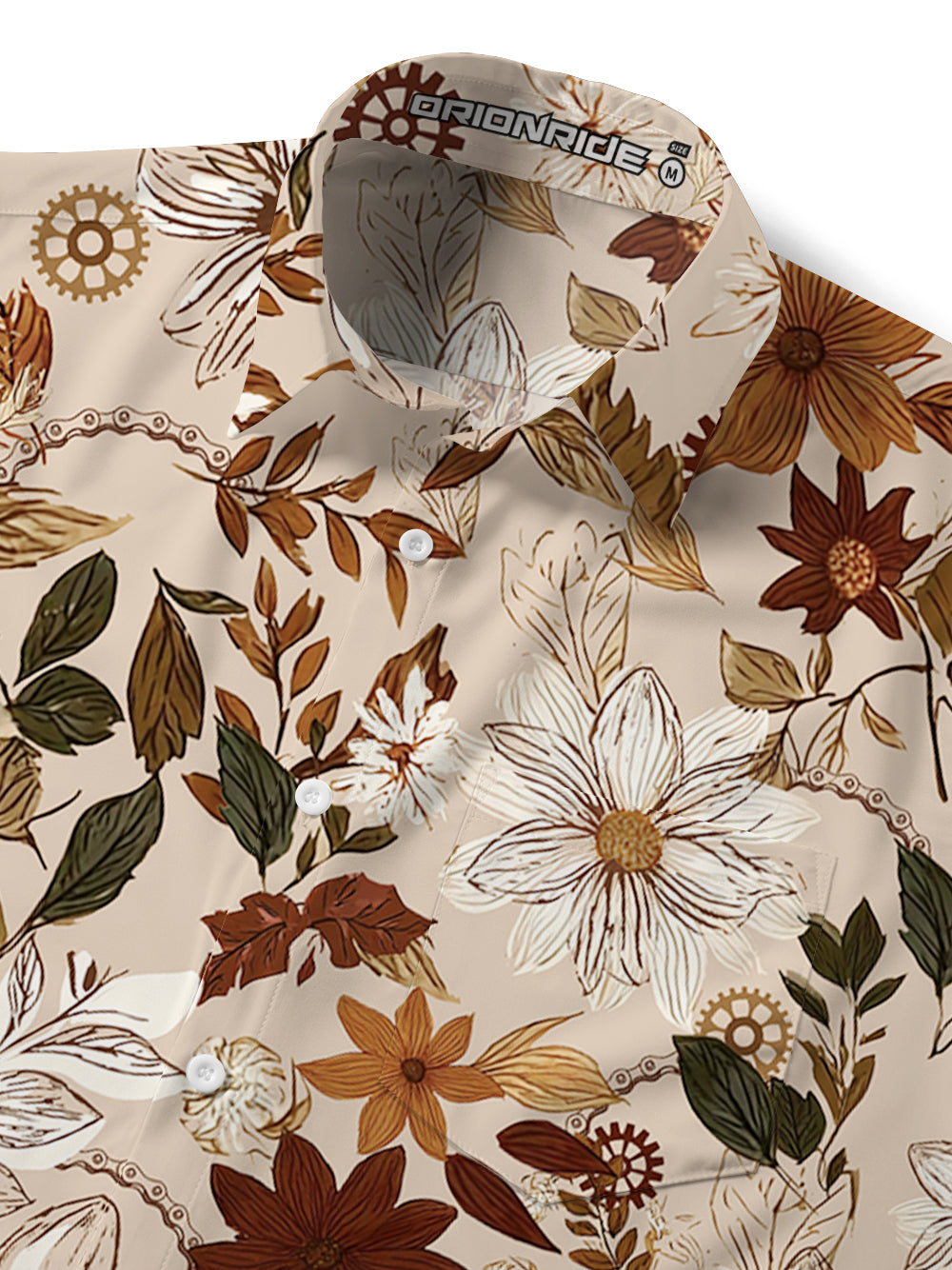 Orionride Maple Leaf Zipper Pockets Ultra Lightweight Short Sleeves Gravel Shirt