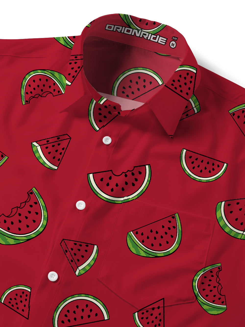 Orionride Fresh Watermelon Zipper Pockets Ultra Lightweight Short Sleeves Gravel Shirt