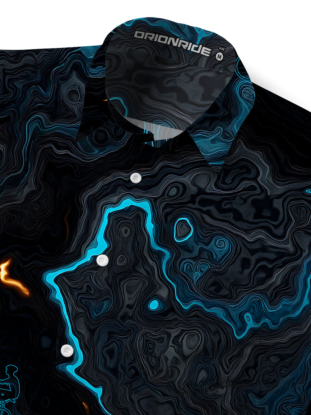 Orionride Luminous Terrain Map Zipper Pockets Ultra Lightweight Short Sleeves Gravel Shirt
