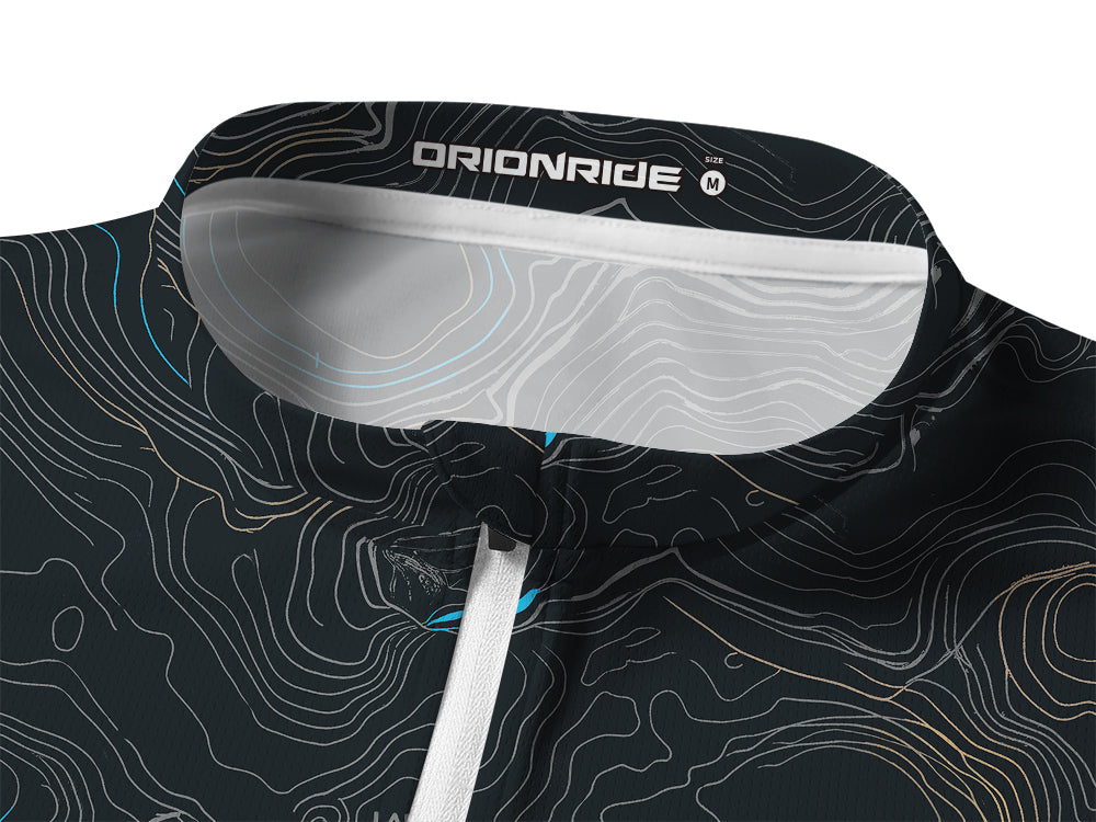 Orionride Panoramic Map Long Sleeve Half Zipper Mountain Bike Jersey