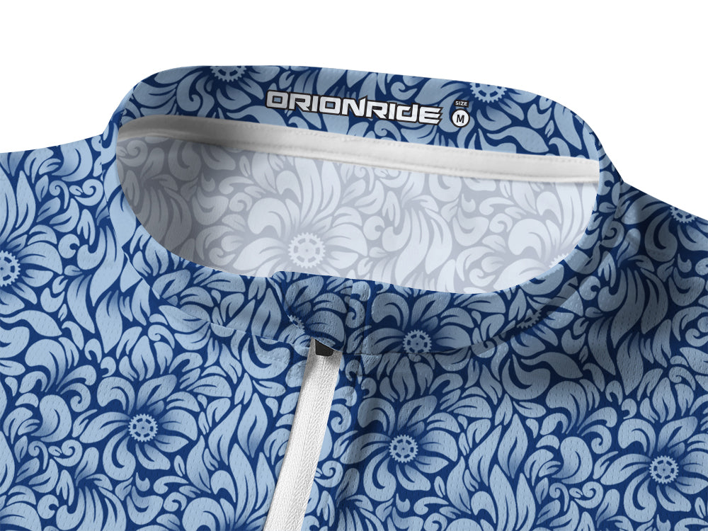 Orionride Swaying Flowers Long Sleeve Half Zipper Mountain Bike Jersey