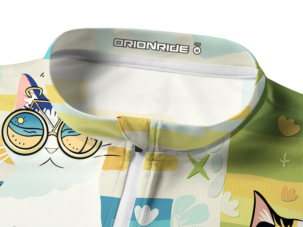 Orionride Four Cats Long Sleeve Half Zipper Mountain Bike Jersey