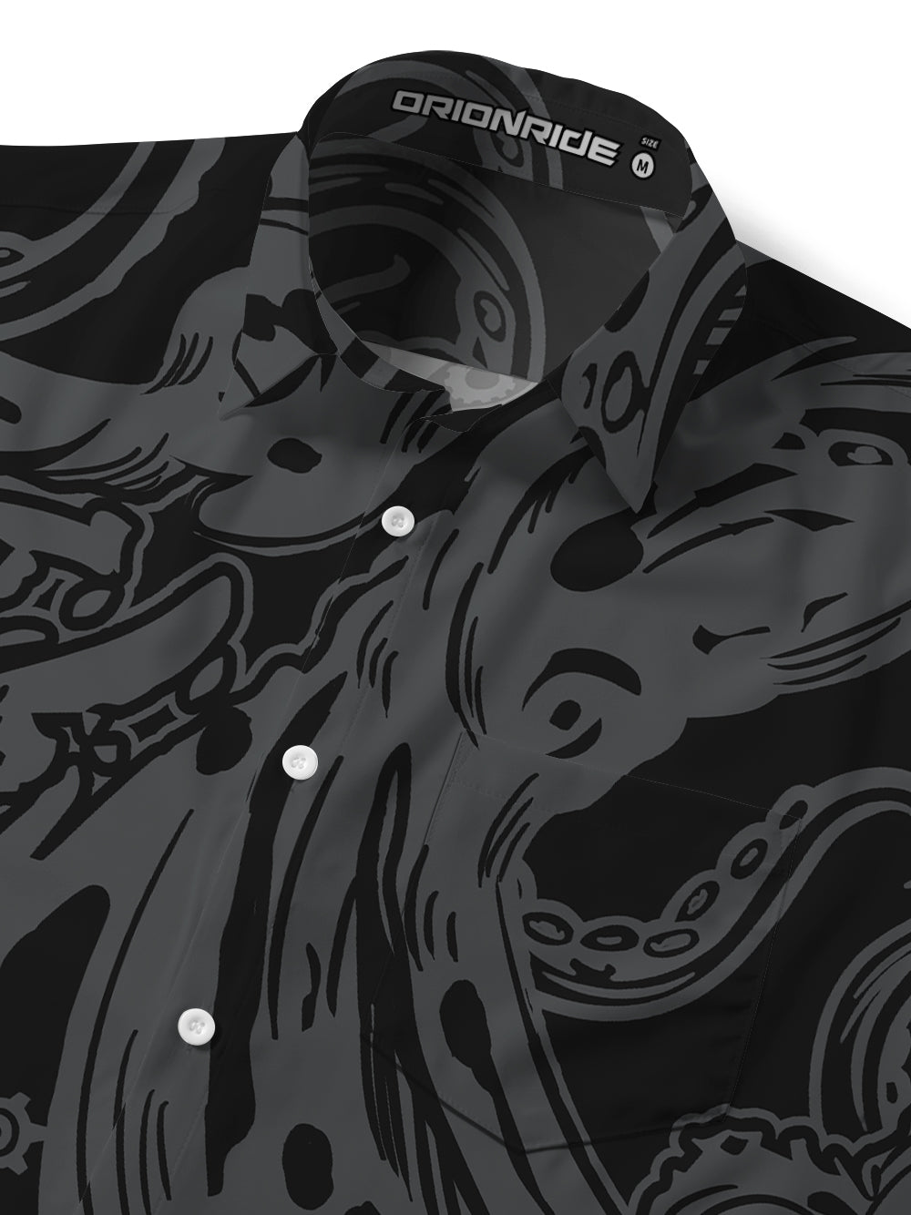 Orionride Octopus Tentacles Zipper Pockets Ultra Lightweight Short Sleeves Gravel Shirt