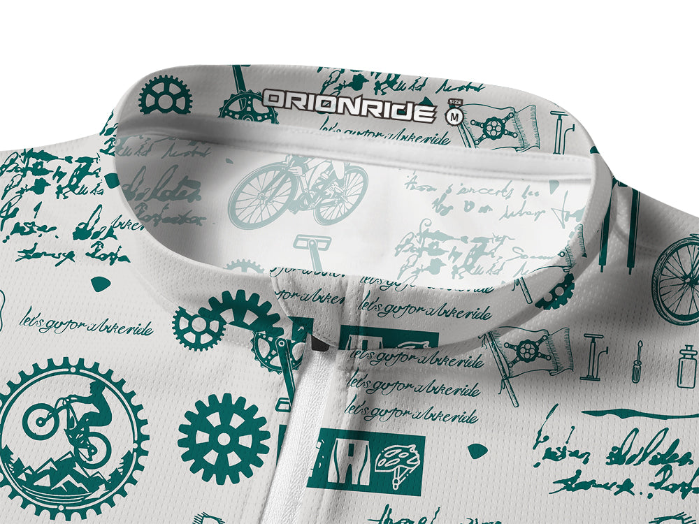 Orionride Cycling Diary Long Sleeve Half Zipper Mountain Bike Jersey