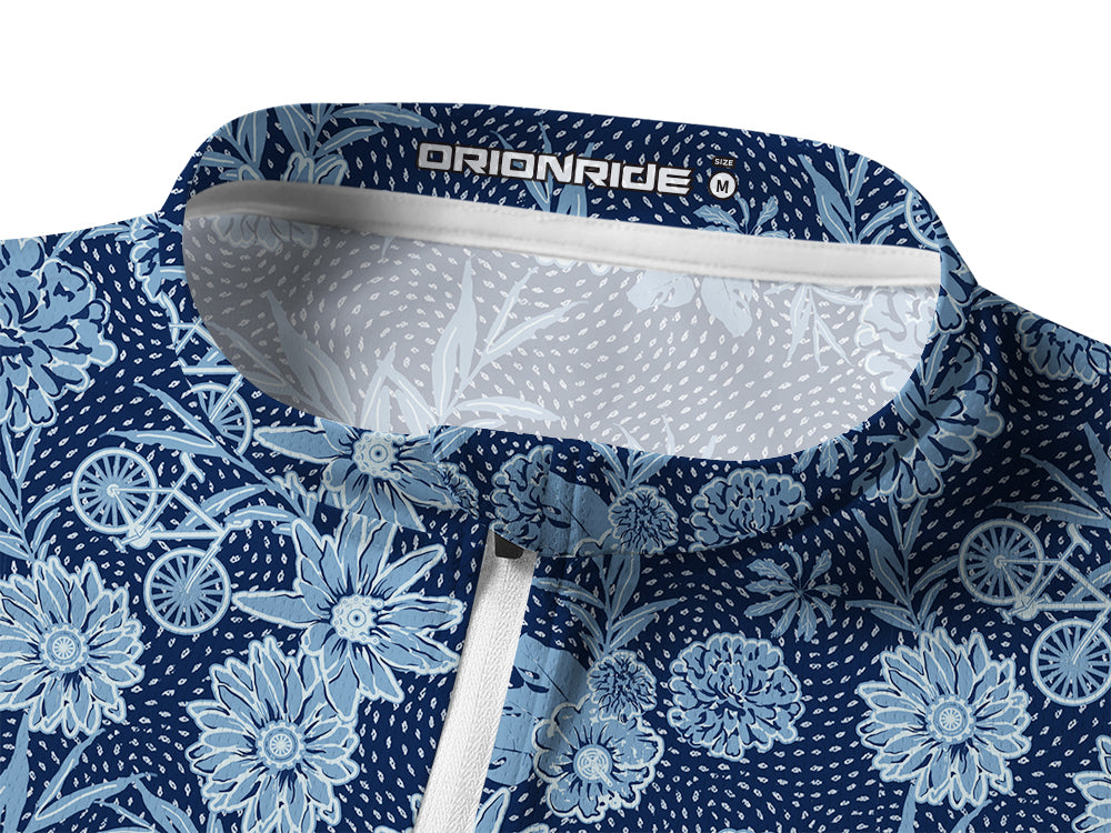 Orionride Flower Room Long Sleeve Half Zipper Mountain Bike Jersey