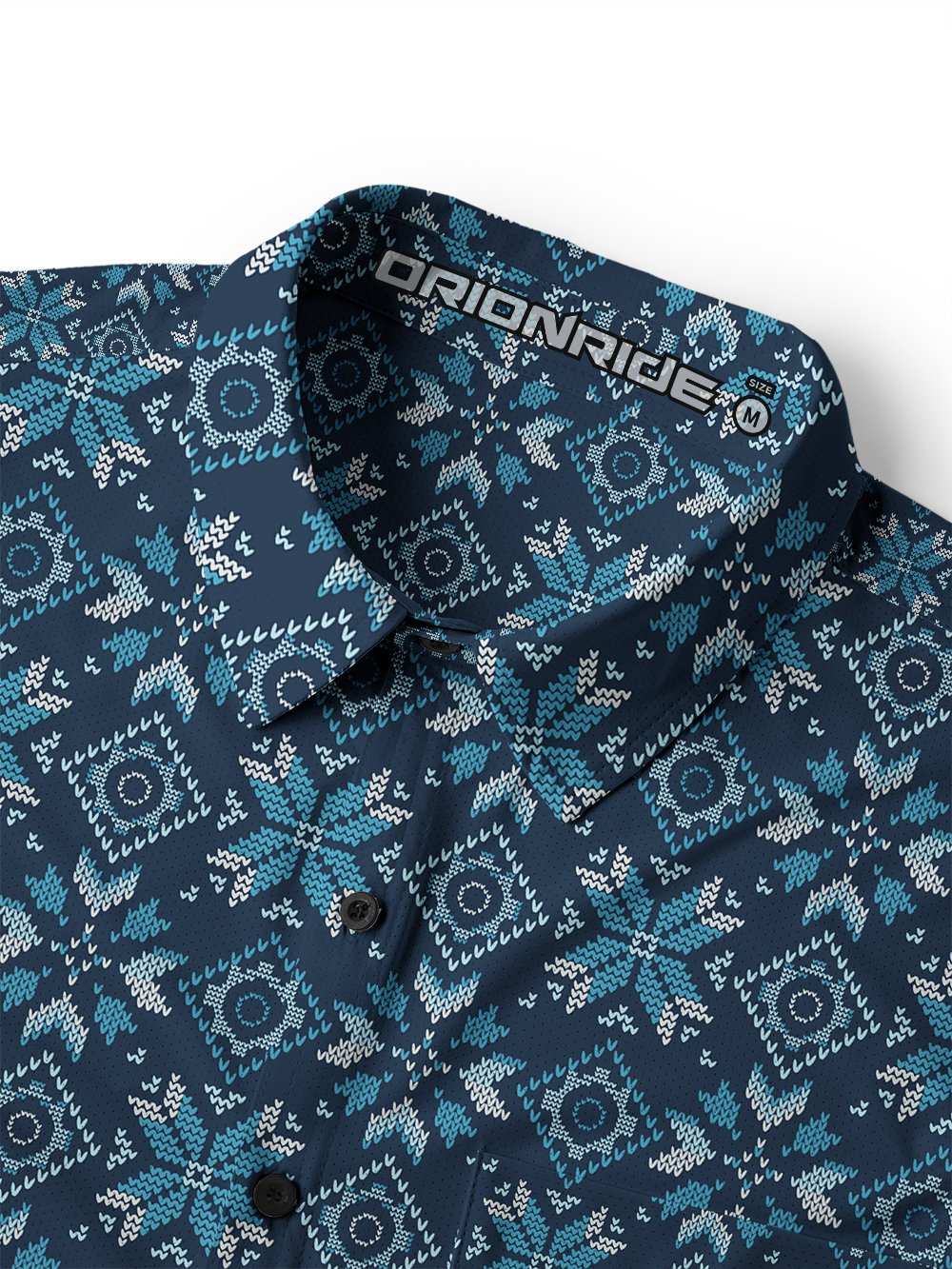 Orionride Snowflake Pattern Men's Stretchy Breathable Long Sleeve Gravel Shirt