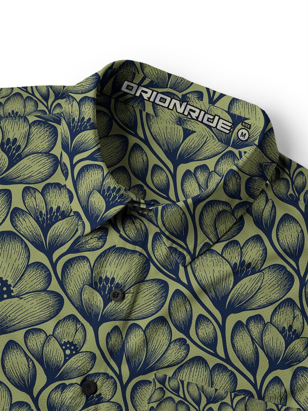 Orionride Flowers Line Men's Stretchy Breathable Long Sleeve Gravel Shirt