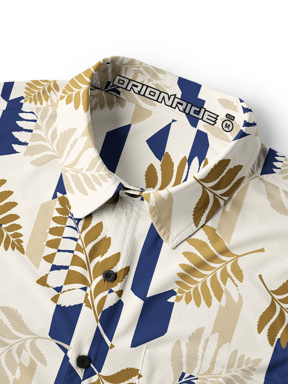 Orionride Geometric Fern Pattern Men's Stretchy Breathable Long Sleeve Gravel Shirt