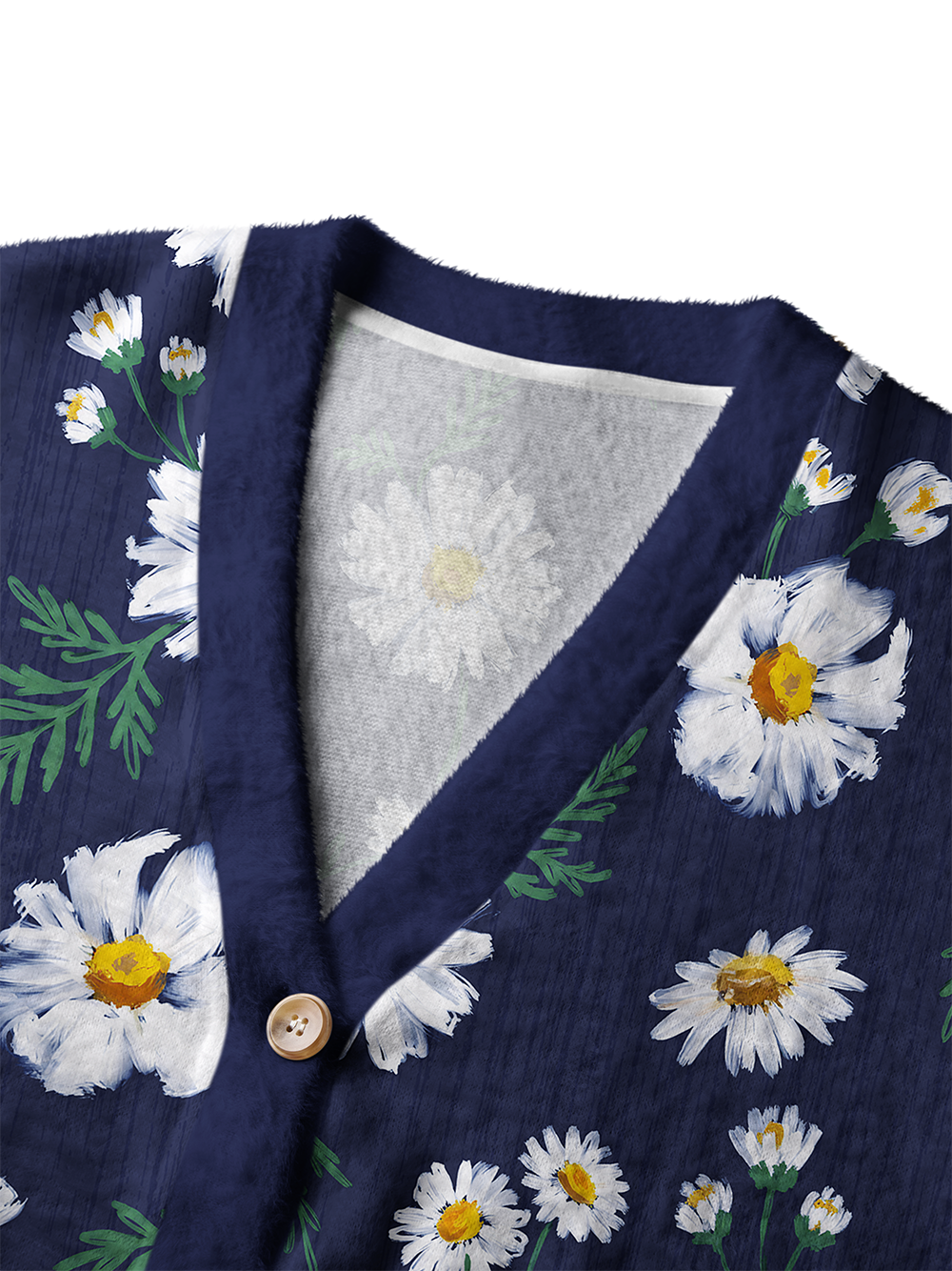 Orionride Lucky Daisy Women's Fuzzy Knit Cardigan