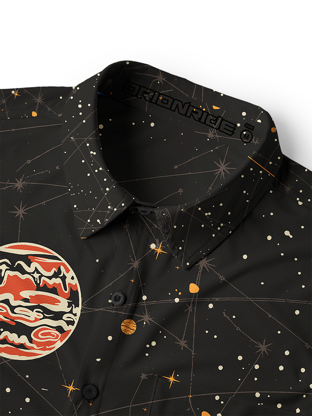 Orionride Starry Sky Background Men's Stretchy Breathable Long Sleeve Gravel Shirt