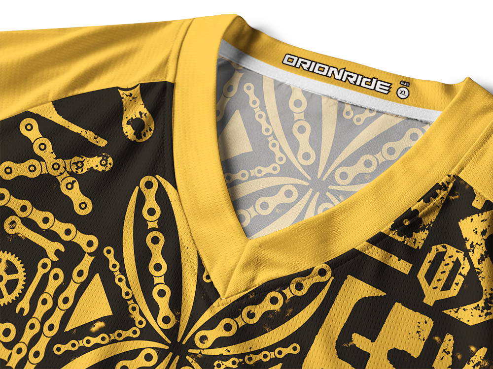 Orionride Yellow Parts Long Sleeve Downhill Jersey