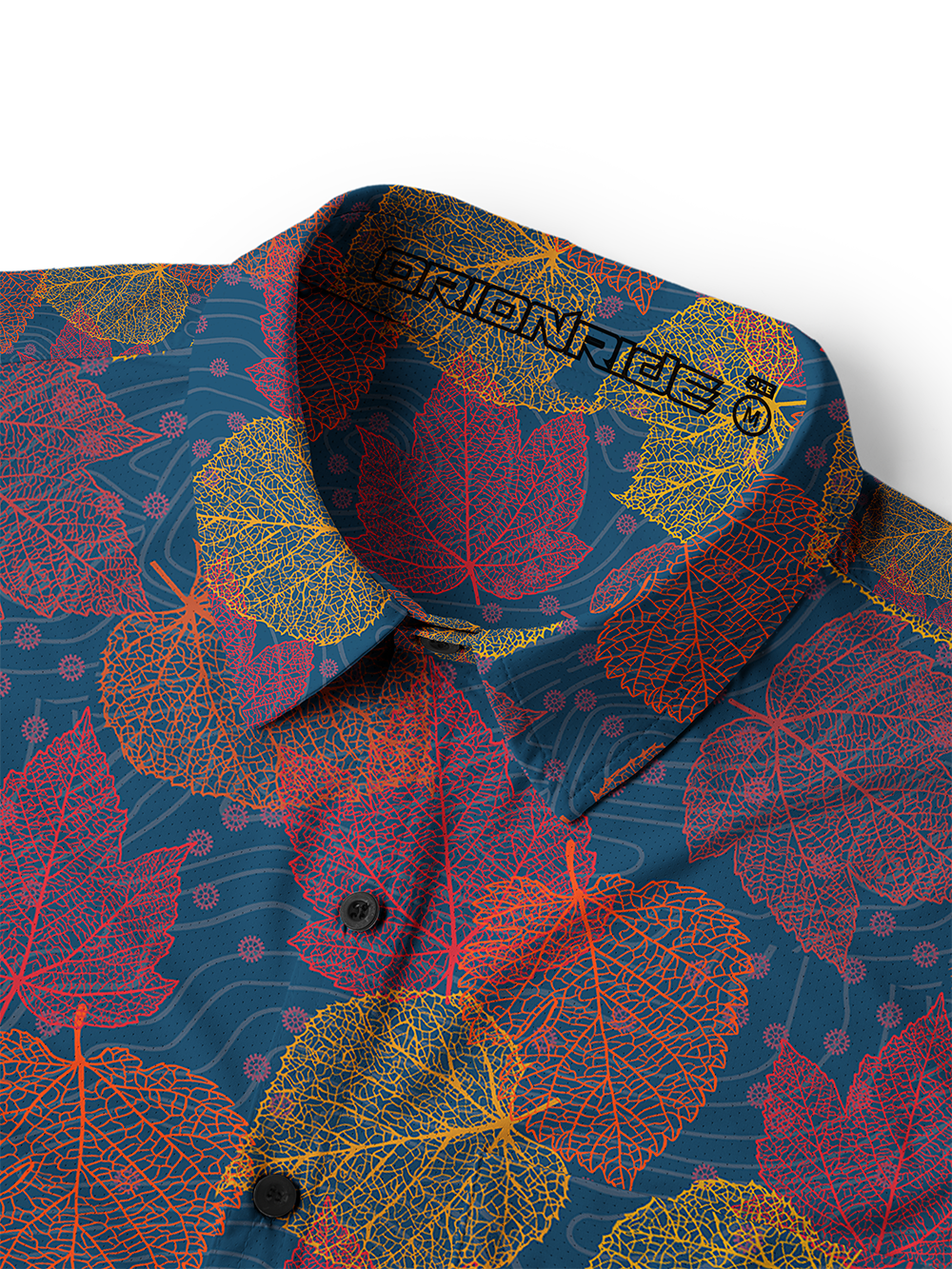 Orionride Leaf Vein Texture Men's Stretchy Breathable Long Sleeve Gravel Shirt